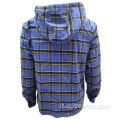 Uomini Flannel Controllata Overshirt Shirt con cappuccio retrò